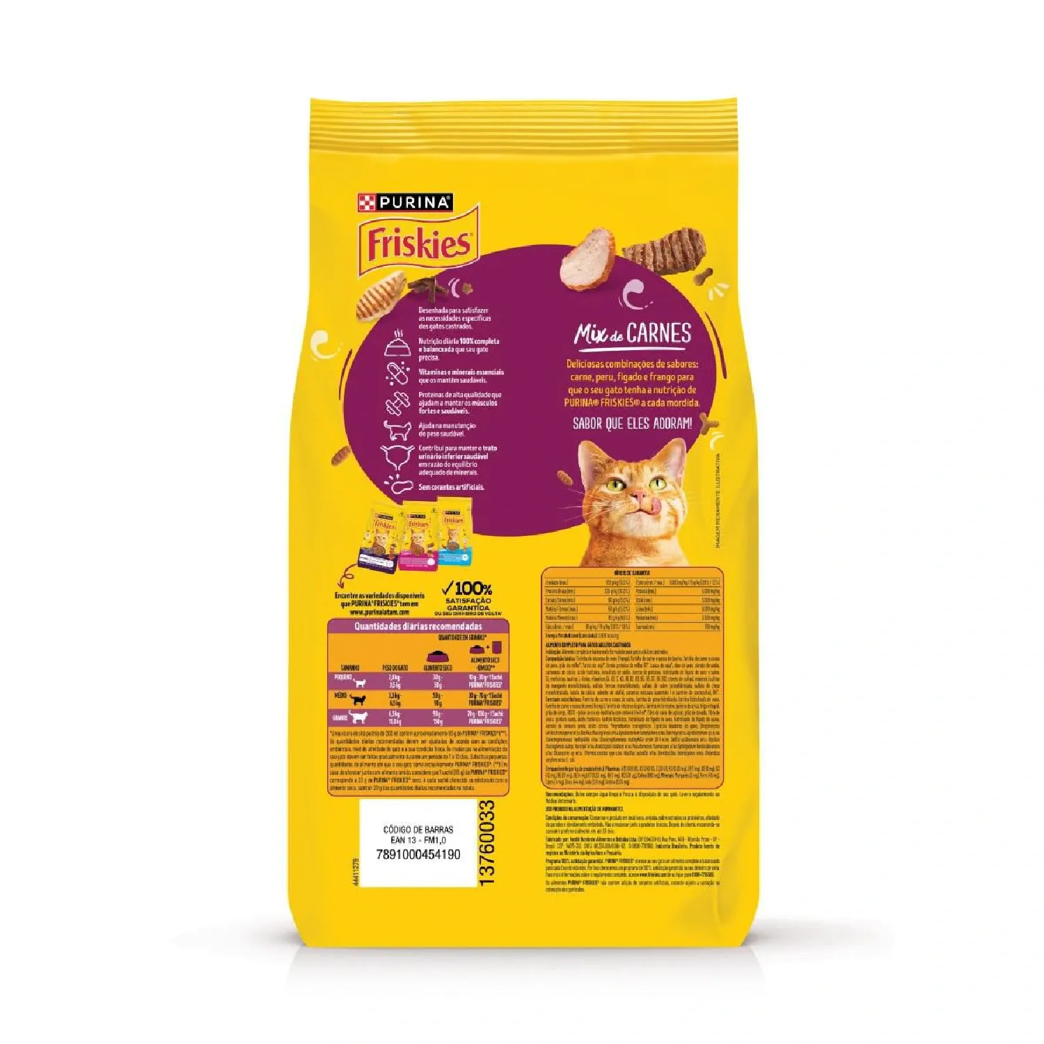 Ração Friskies Gatos Adultos Castrados Mix de Carne